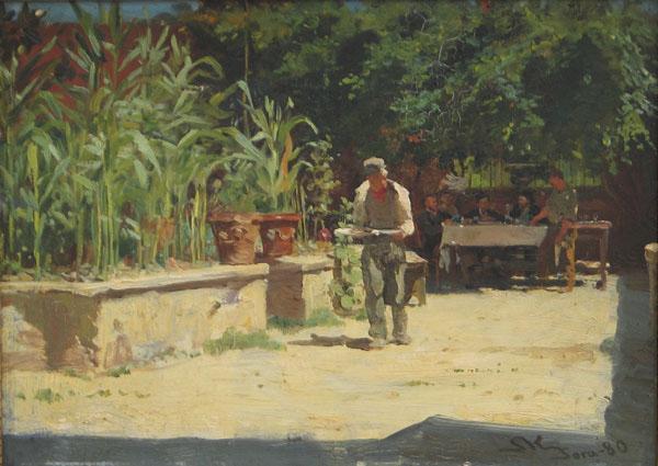 Peder Severin Kroyer The Garden at Albergo del Liri in Sora. the Abruzzi oil painting image